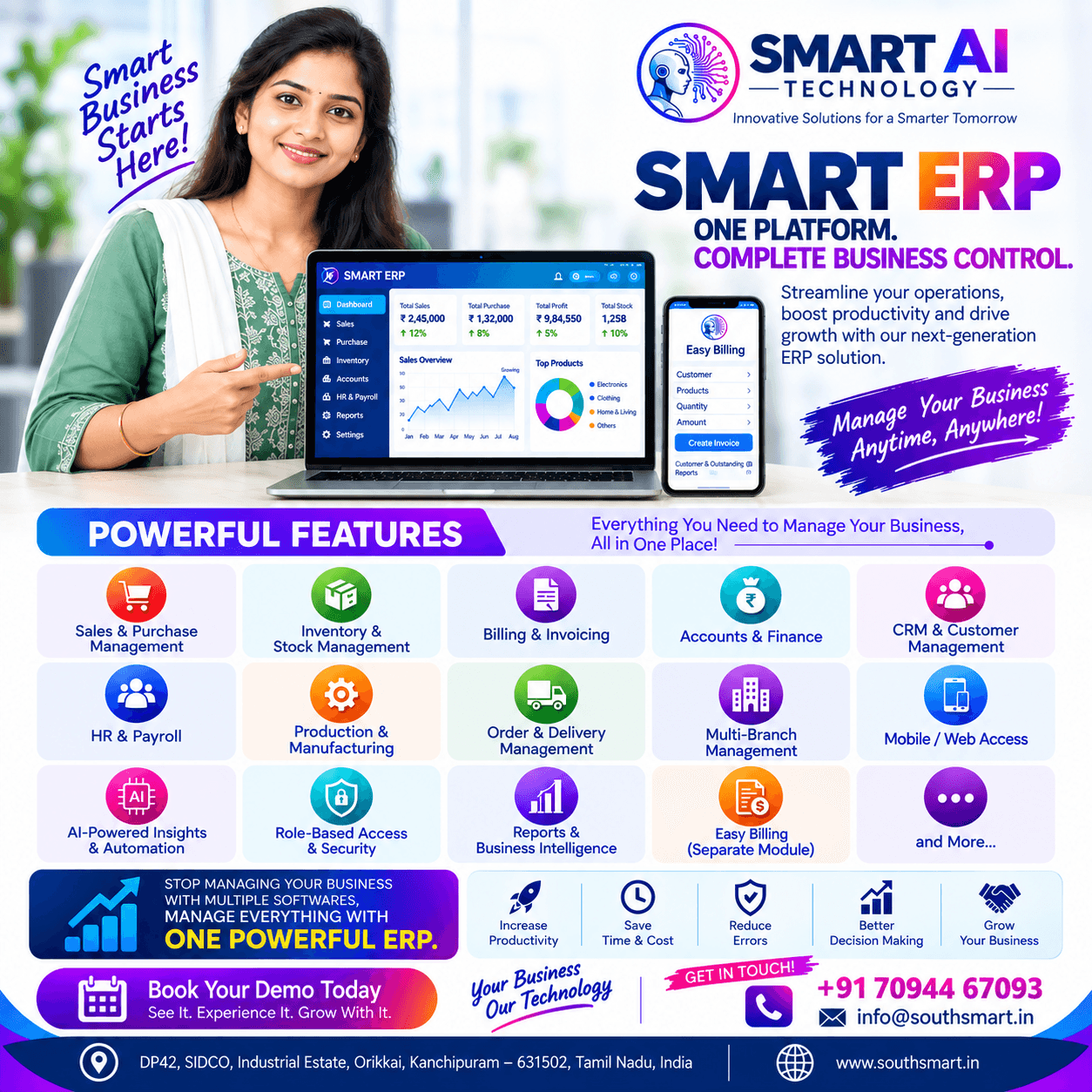 SMB ERP dashboard screenshot
